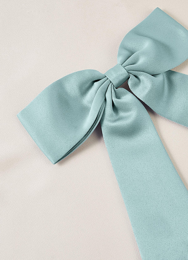 front Matching Color Satin Bow Hair Clip