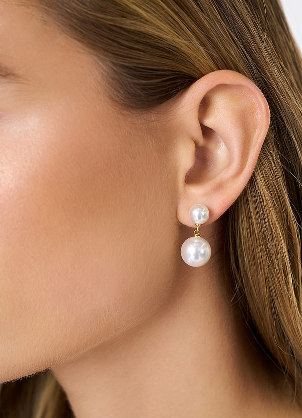 front Pearl Fringe Earrings