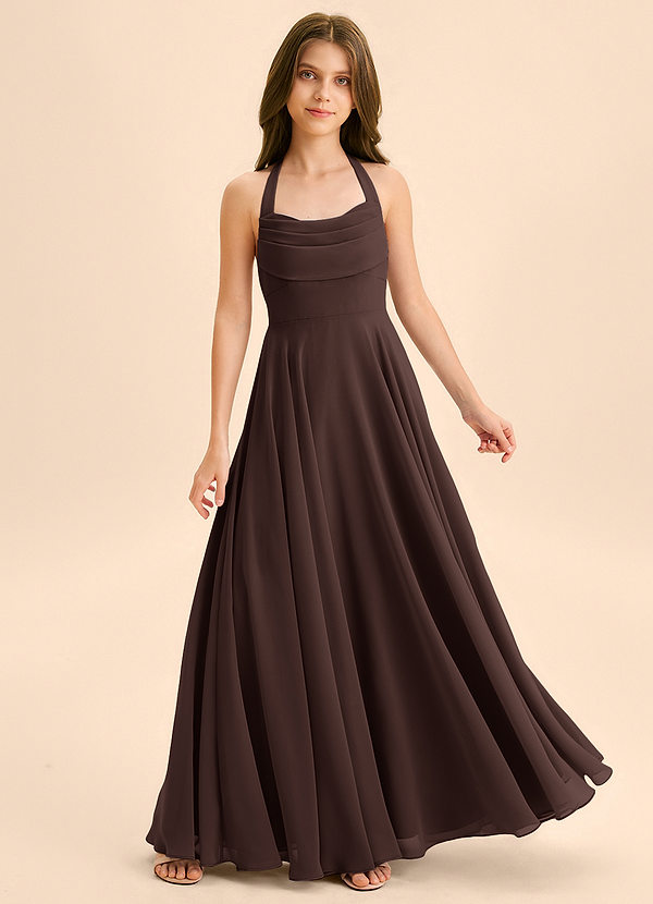 Azazie Kady Junior Ganache A-Line Sweetheart Neckline Chiffon Dress image1