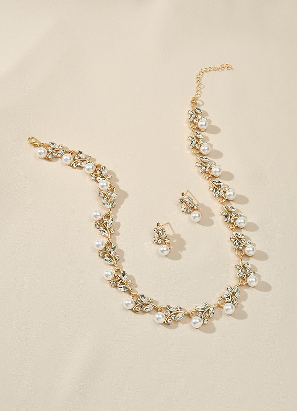front Pearl and Crystal Jewelry Set