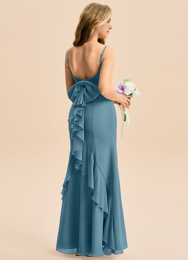 Azazie Lioren Junior Robe Sirène en Mousseline de soie Arc Bermude image1