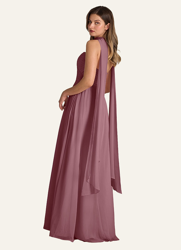 front Azazie Écharpe en mousseline de soie de couleur assortie