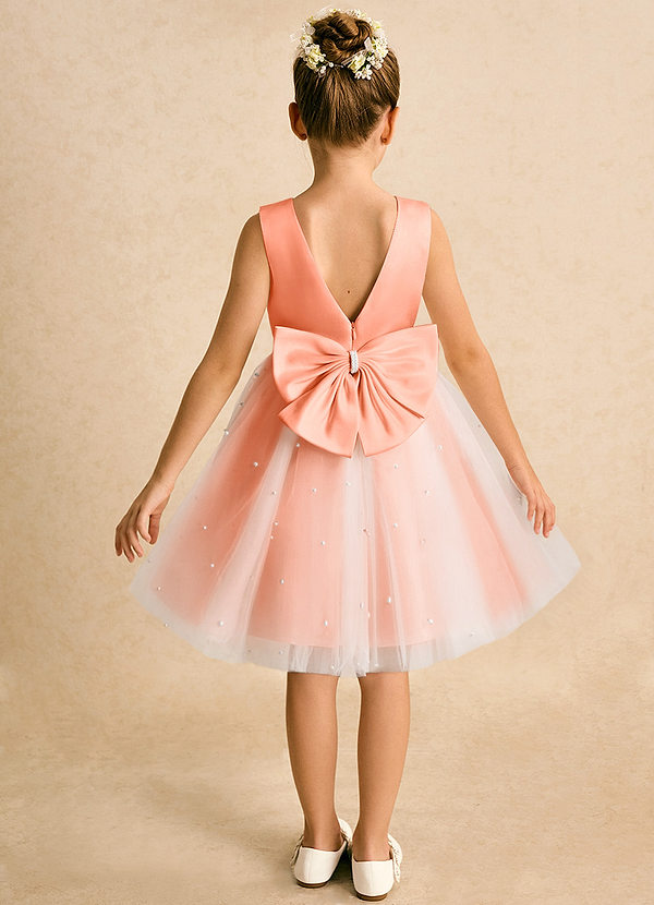 Azazie Esme Robes de Fillette d'Honneur Robe Princesse en Tulle Arc Coucher De Soleil image1