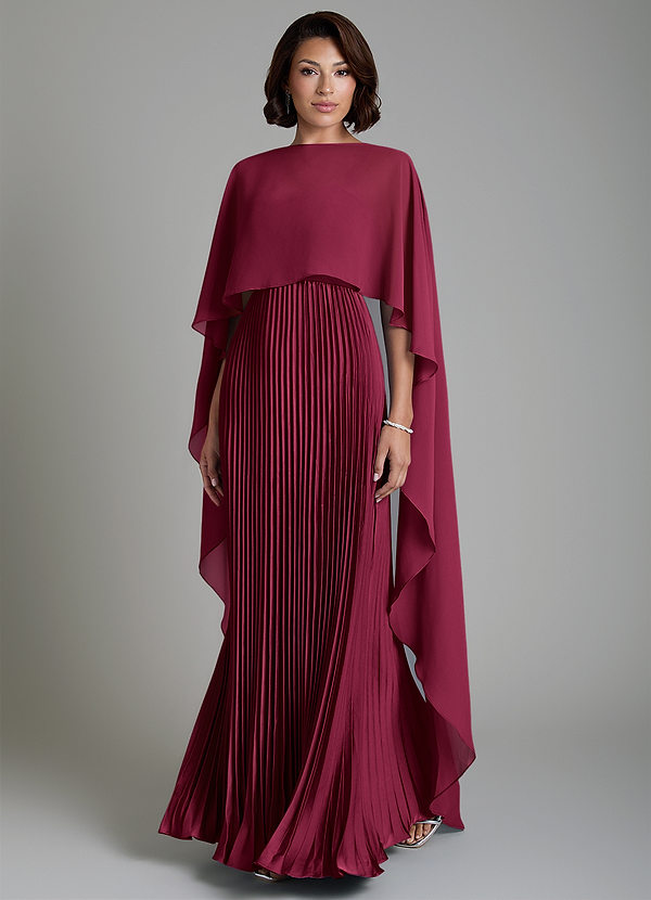 Azazie Micah Brautjungfernkleider Wandelbar A-Linie Korsett Stretch-Satin Kleid Burgunderrot image1