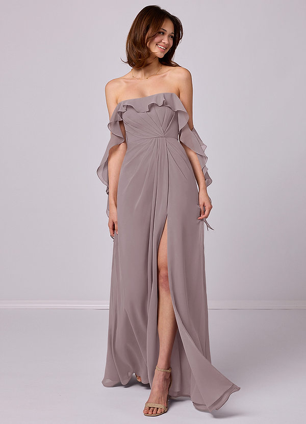 Barbie ♥ Azazie Bridesmaid Dresses Dusk A-Line Off the Shoulder Chiffon Convertible Dress image1