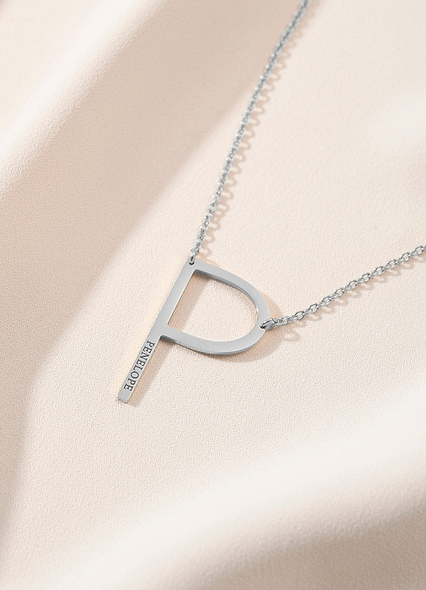 front Custom Name Necklace with Personalized Initial Design