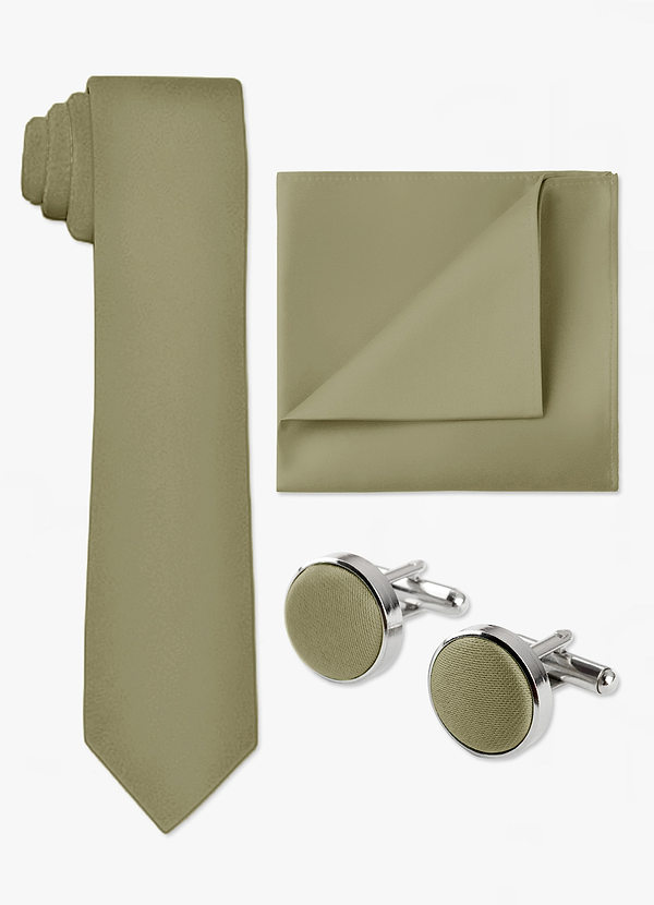front Ensemble cravate, pochette et boutons de manchette assortis