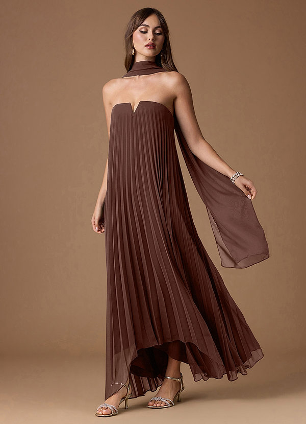 Nahla Mocha Coco Allover Pleated Maxi Dress image1