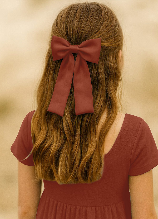 front Girls Satin Bow Hair Clip