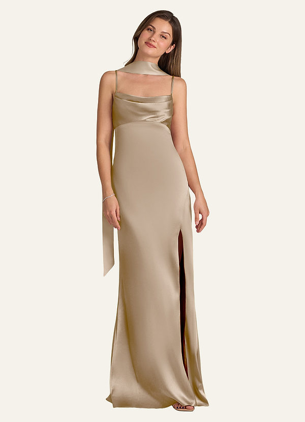 front Azazie Matching Color Matte Satin Scarf