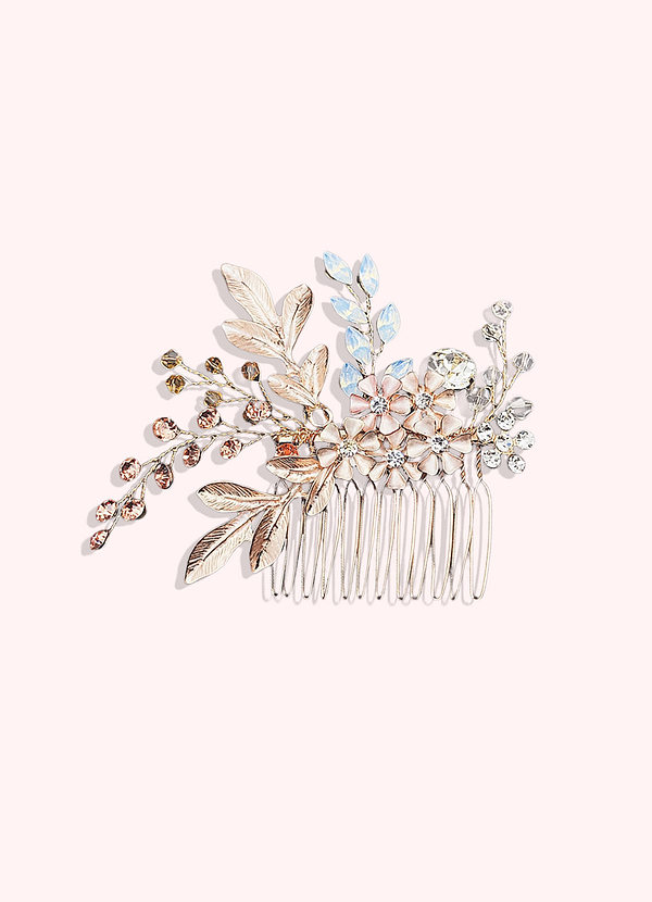 front Delicate Leaf Flower Hair Comb