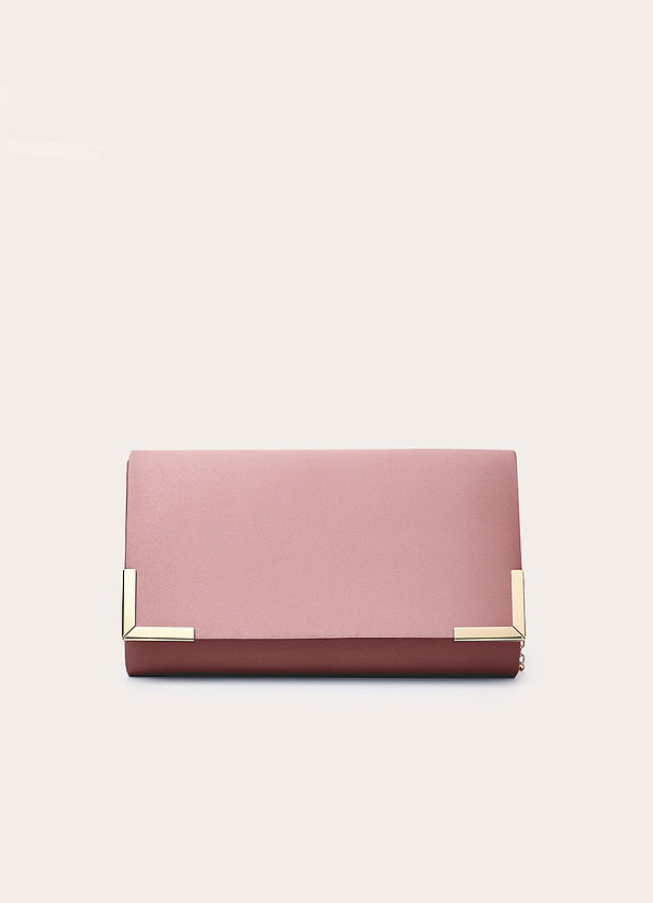 front Pochette enveloppe en satin mat de couleur assortie
