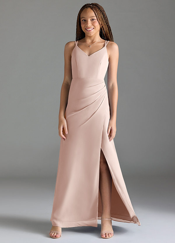 Azazie Leo Junior Rose Petal Mermaid Pleated Chiffon Dress image1