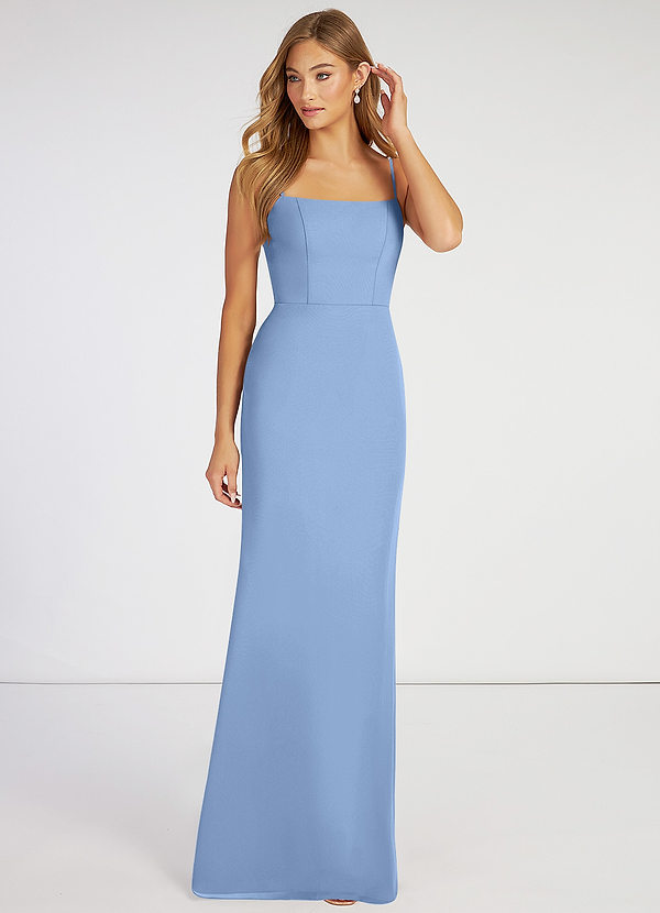 Doris Cabestro Gasa Maxi Vestido De Dama De Honor Azul Cielo Tallas Grandes