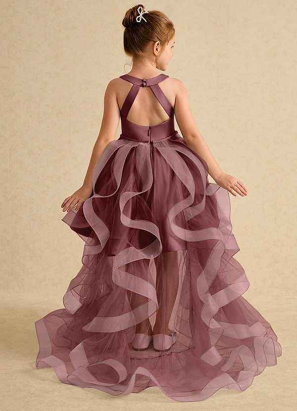 Azazie Julietta Flower Girl Dresses Desert Rose Ball-Gown Convertible Tulle Dress image1