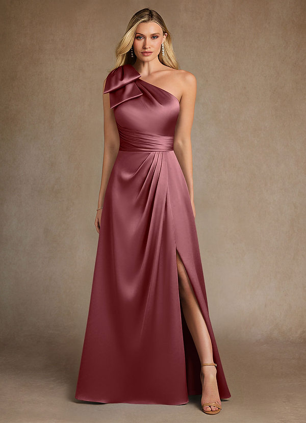 Azazie Easton Mother of the Brides Dresses Desert Rose A-Line One Shoulder Stretch Satin Dress image1