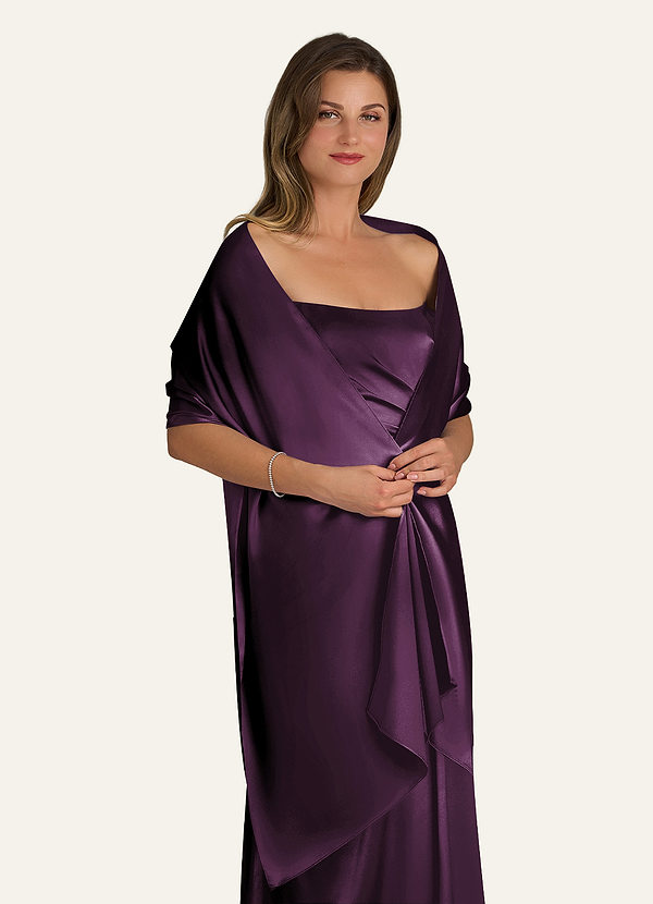 front Azazie Scialle In Raso Metallizzato In Colore Abbinato