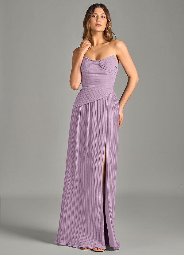 Azazie Becka Bridesmaid Dresses Wisteria A-Line Strapless Chiffon Dress image1