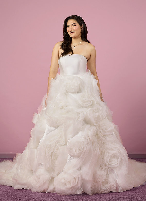 Barbie ♥ Azazie Hääpuvut Tanssiaismekko Olkaimeton Organza Tuomiokirkkojuna Pukeutua image1