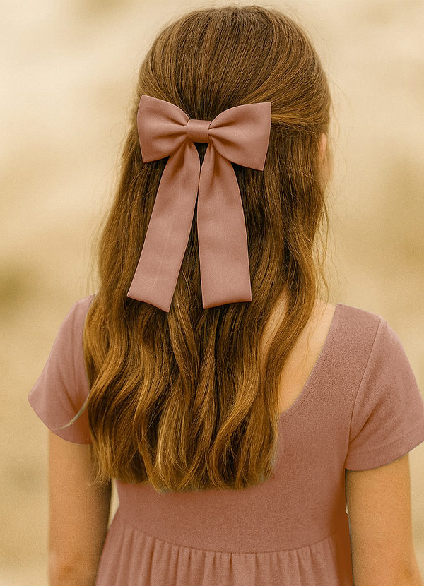 front Girls Satin Bow Hair Clip