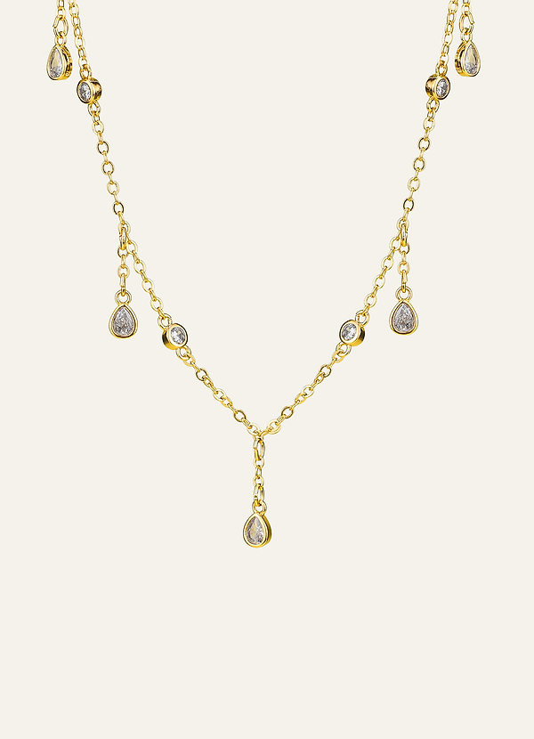 front Collana con fili di gocce di cristallo
