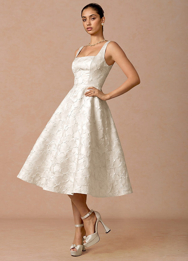 Effie French White Midi Dress image1