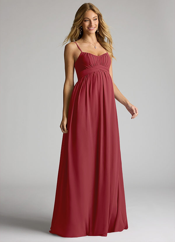 Azazie Llana Abiti da damigella premaman Abito A-Line Chiffon Floor-Length image1