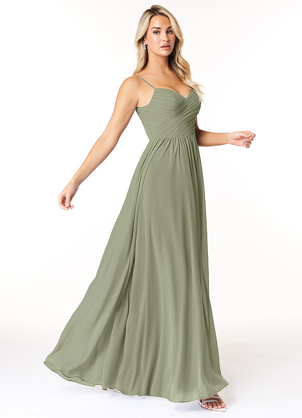 Azazie Lisbon Bridesmaid Dresses A-Line Sweetheart Neckline Chiffon Floor-Length Dress image1