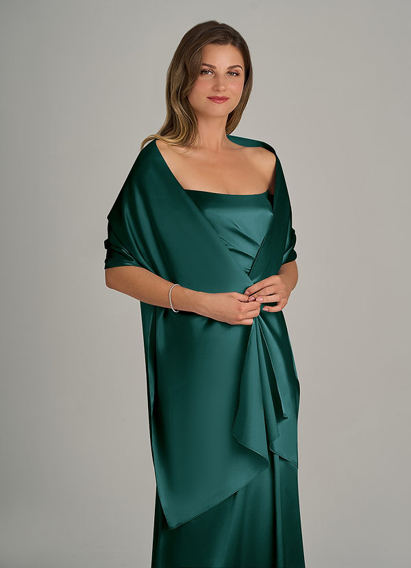 front Azazie Châle En Satin Métallisé Irlandais De Couleur Assortie