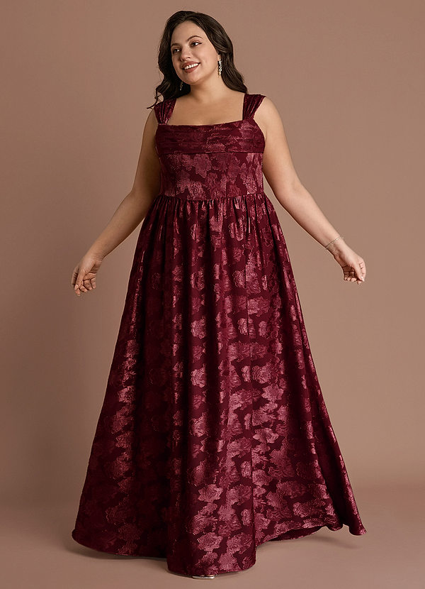 Hazel Wine Pleated Maxi Dress image1