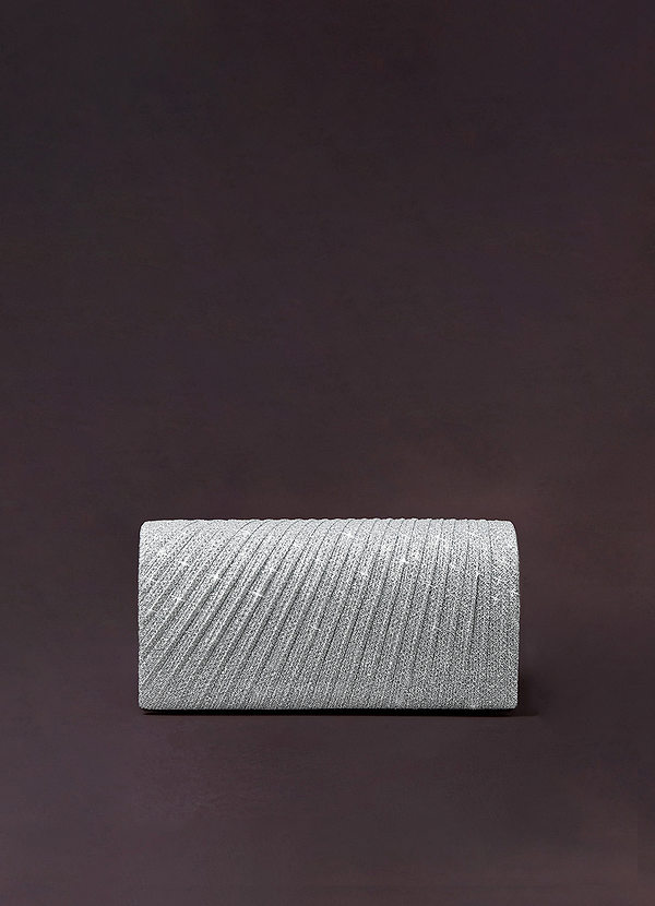 front Sequined Ruched Flap Square Clutch