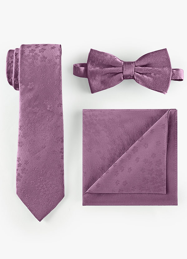 front Jacquard Skinny Tie & Bow Tie & Pocket Square Set
