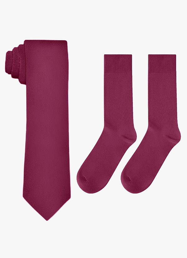 front Matching Matte Satin Wide Tie and Cotton Socks Set
