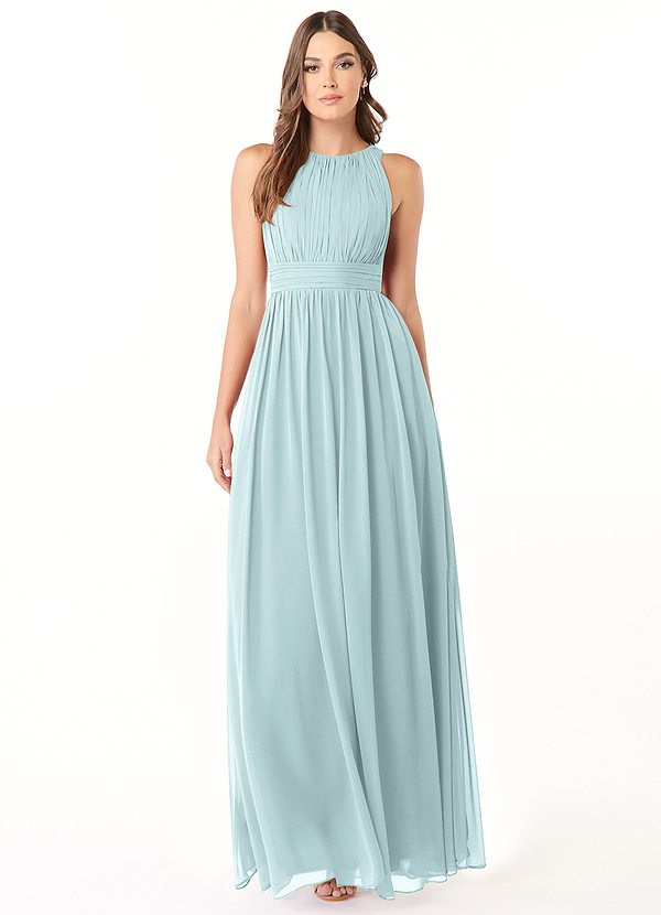 Azazie Luz Bridesmaid Dresses Mist A-Line Lace Chiffon Dress image1