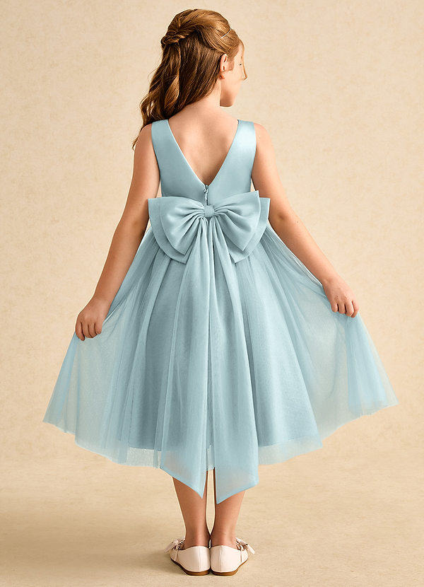 Azazie Winnie Flower Girl Dresses Mist Ball-Gown Bow Tulle Dress image1