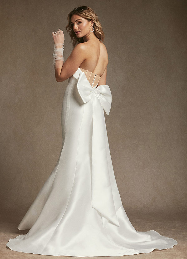 Azazie Artemia Wedding Dresses Diamond White Mermaid Strapless Mikado Dress image1