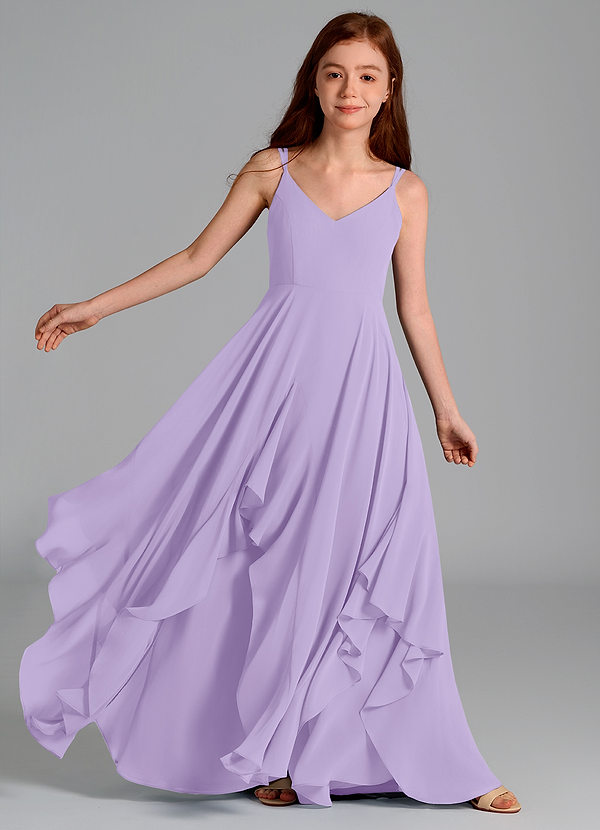Azazie Karan Junior Abito A-Line in Chiffon Lilla image1