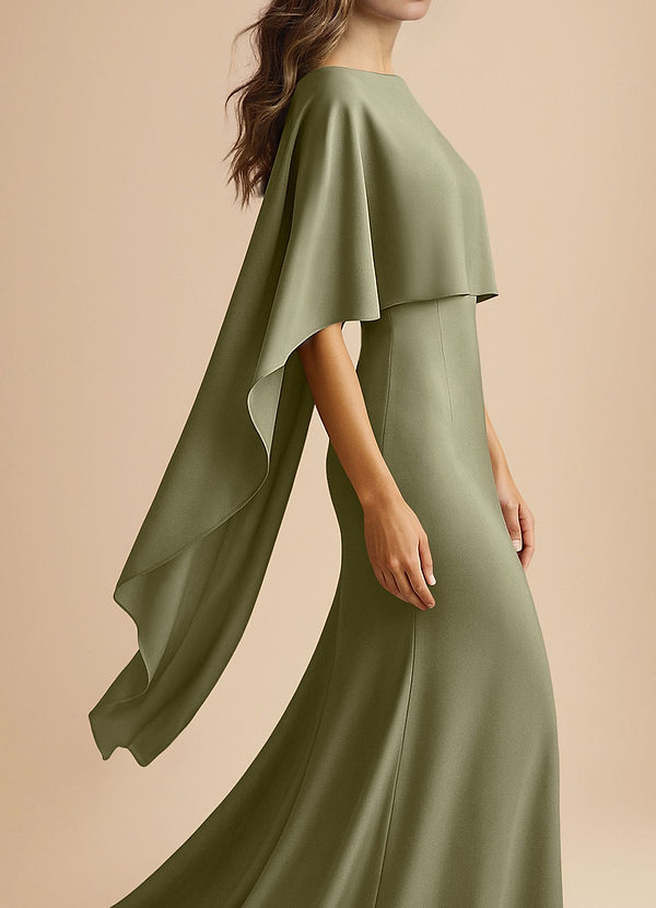 front Azazie Matching Color Stretch Satin Multiway Cape