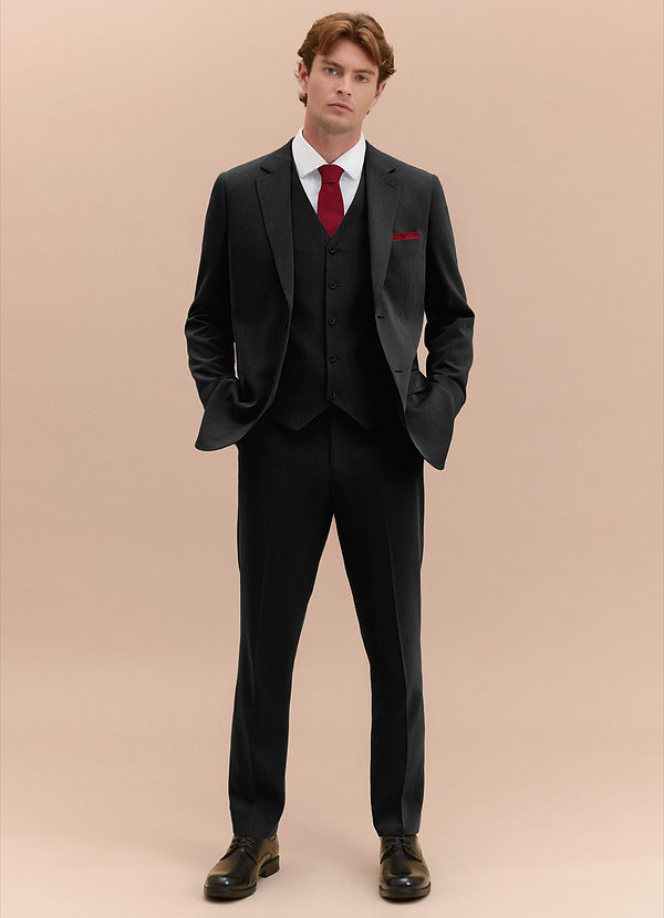 front William Black Comfort Blend 3-piece suit