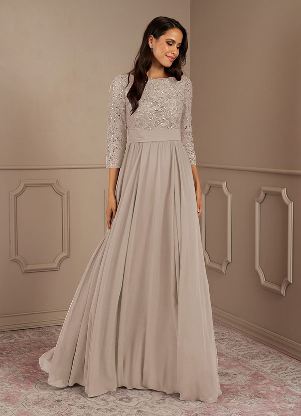 Azazie Carmena Mother of the Bride Dresses A-Line Sequins Chiffon Floor-Length Dress image1