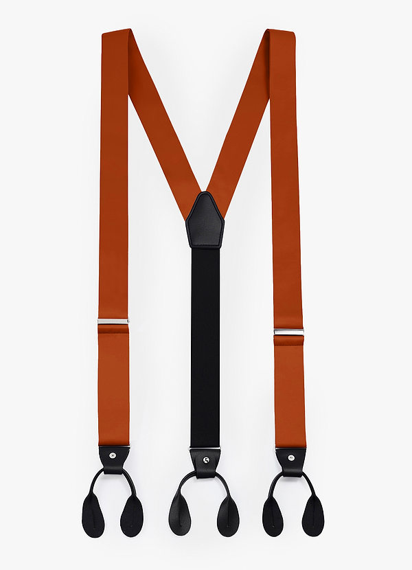 front Bretelle da smoking con bottoni in raso opaco