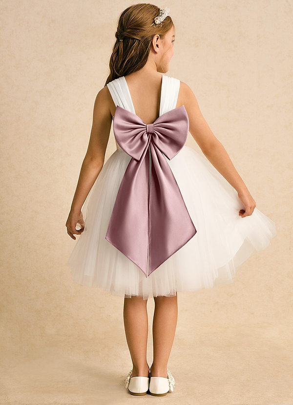 Azazie Dimple Vestidos de Niña de Flores Vestido de Marfil Rosa Empolvado de Tul de Princesa con Encaje image1