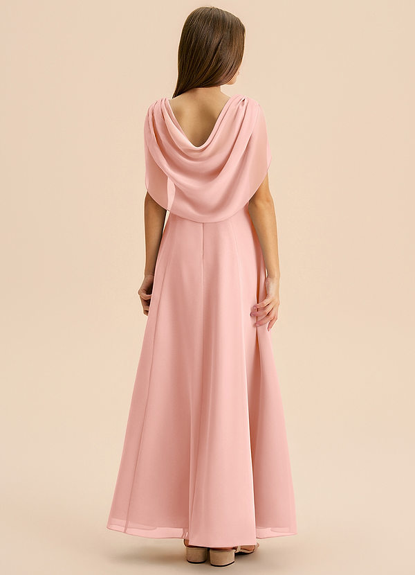 Azazie Lambie Junior Rosette A-Line Pleated Chiffon Dress image1