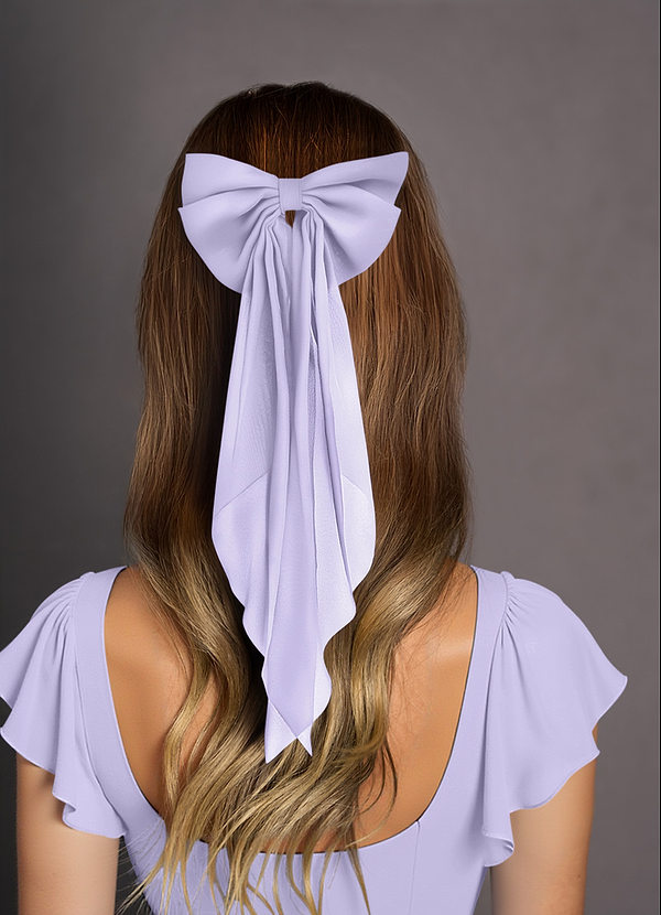 front Matching Color Chiffon Burnout Bow Hair Clip