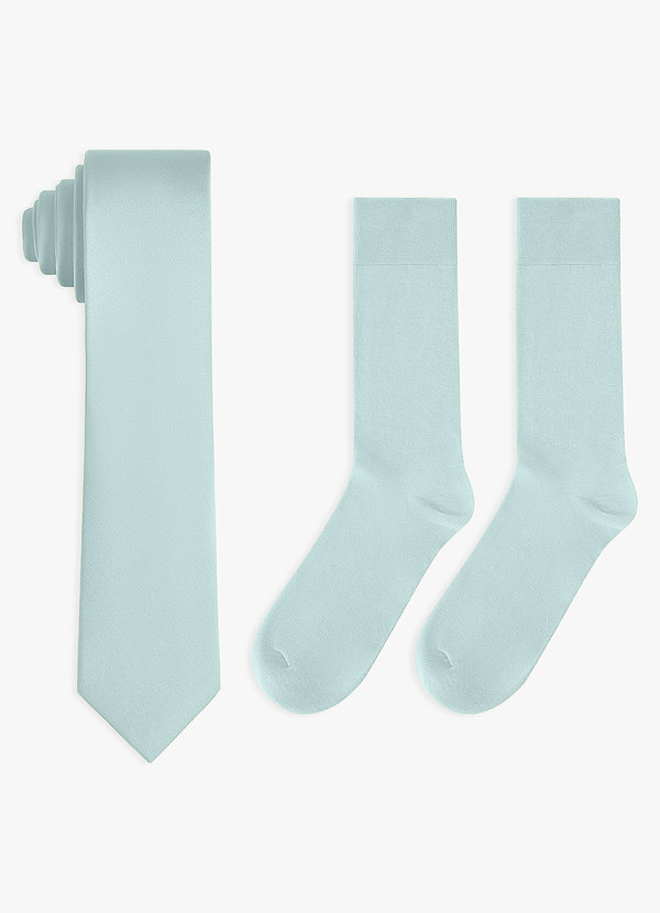 front Matching Stretch Satin Skinny Tie and Cotton Socks Set