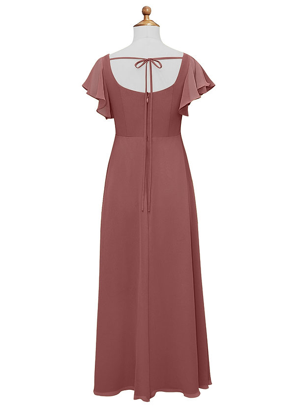 Azazie Bondi A-Line Bow Chiffon Floor-Length Junior Bridesmaid Dress image2