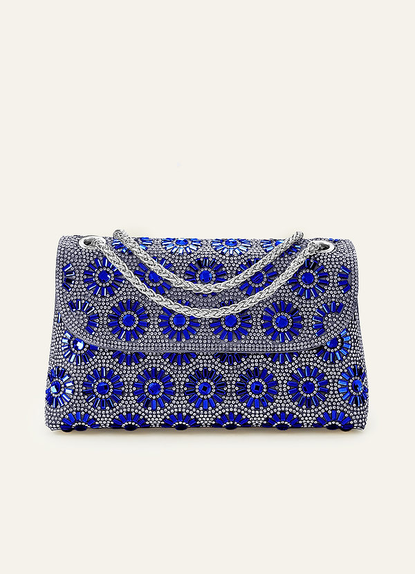 front Bolso de hombro con diseño de rayos de sol y diamantes de imitación