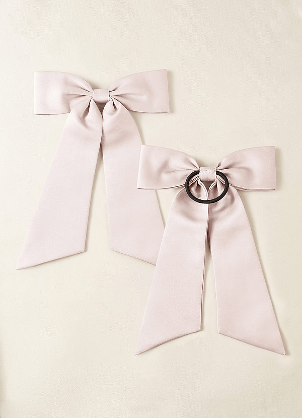 front Matching Color Matte Satin Bow Hair Tie Set