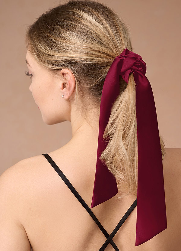 front Matching Color Stretch Satin Hair Scarf