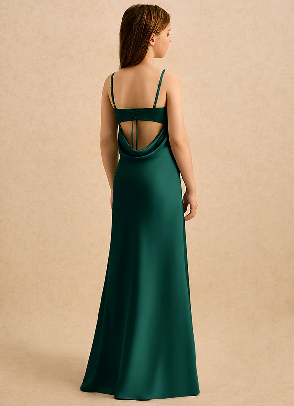 Azazie Mirabella Girls Formal Blommflicksklänningar Klänning Tubklänning i Stretch Satin Hjärtformad urringning image1